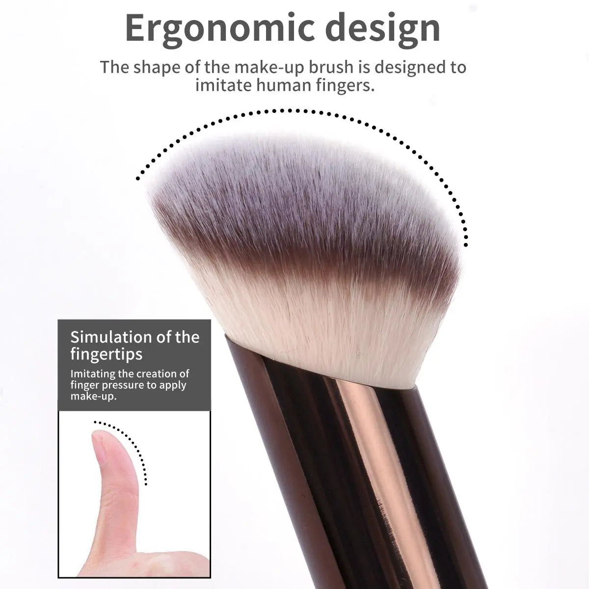 Makeup Brush (1 Count), Portable Foundation Brush, Beauty Travel Brush, Slanted Head Makeup Brush, Contoured Foundation Brush, Beauty Tools for Women & Girls #GLOBAL PICKS