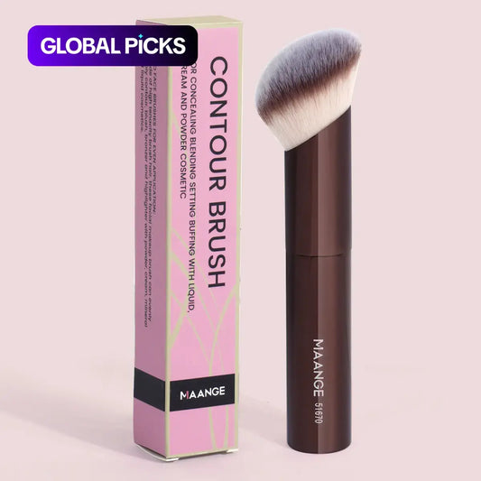 Makeup Brush (1 Count), Portable Foundation Brush, Beauty Travel Brush, Slanted Head Makeup Brush, Contoured Foundation Brush, Beauty Tools for Women & Girls #GLOBAL PICKS